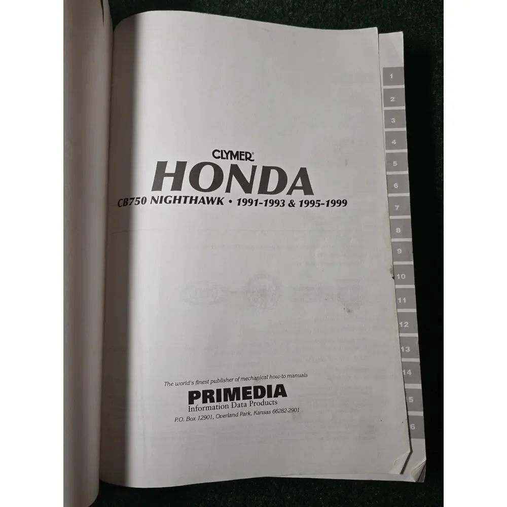 1991-1993 Honda CB750 Nighthawk & 1995-1999 Service Manual By Clymer M436